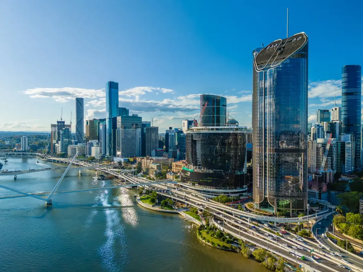 Brisbane city skyline along the river