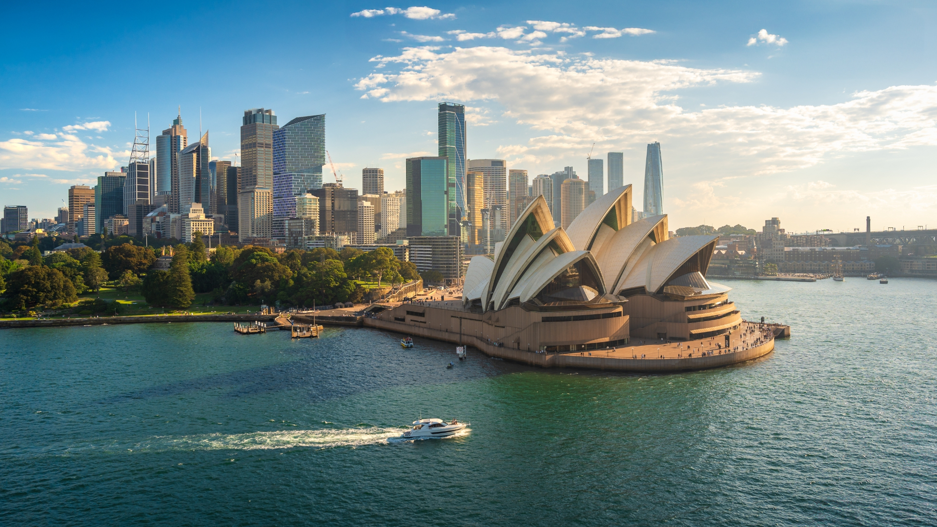 Sydney Opera House and harbour skyline