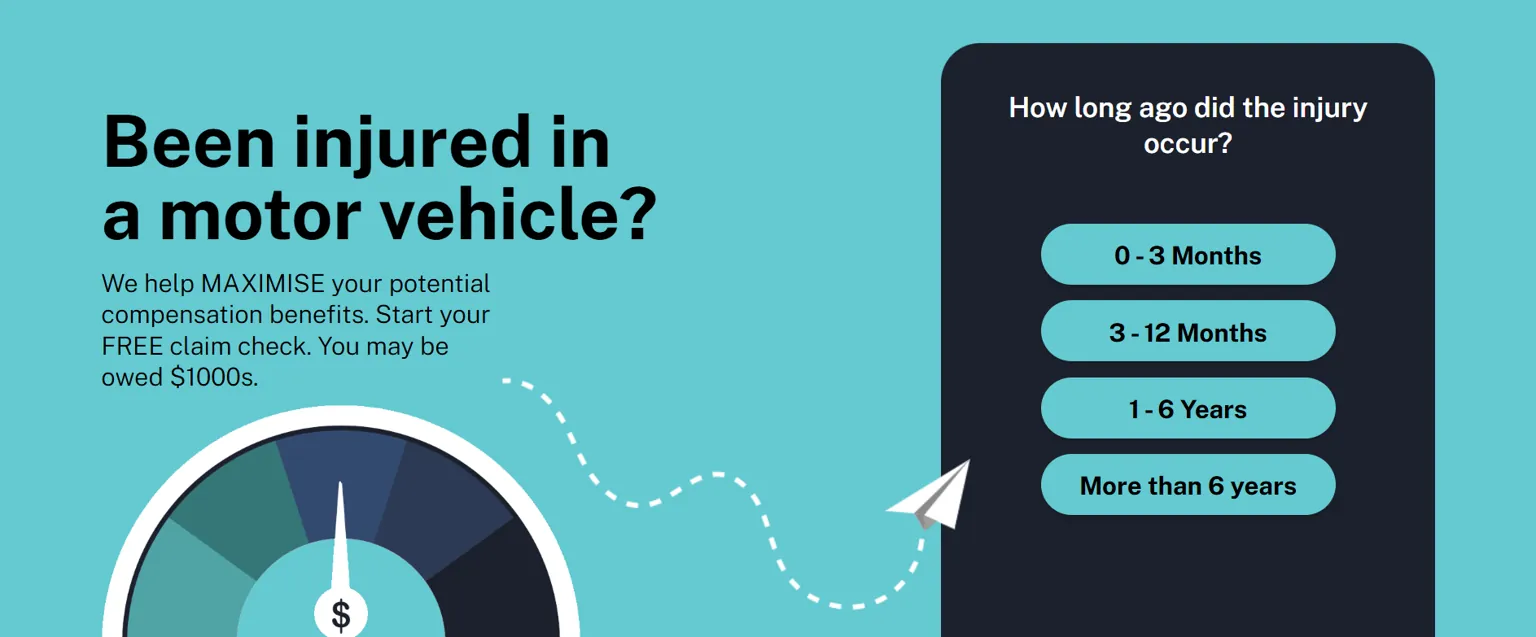 Personal injury landing page with qualification form
