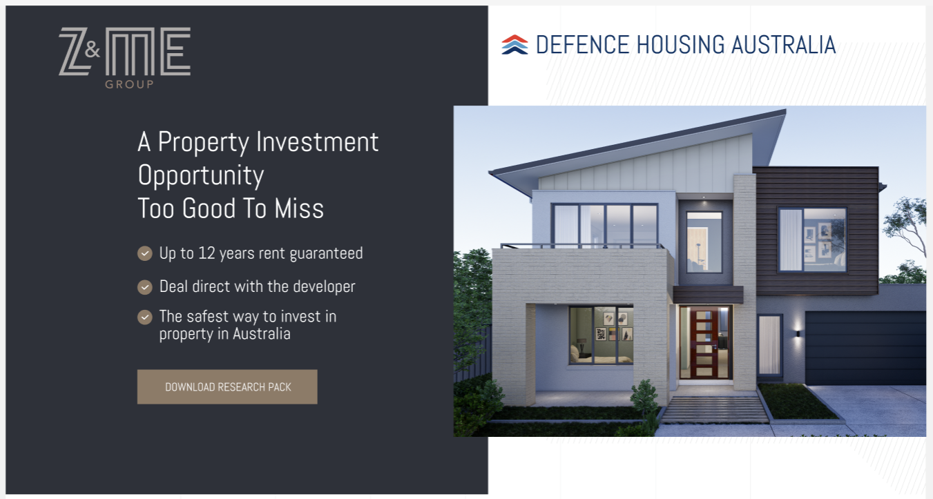 Property investment landing page with conversion-focused layout driving qualified enquiries