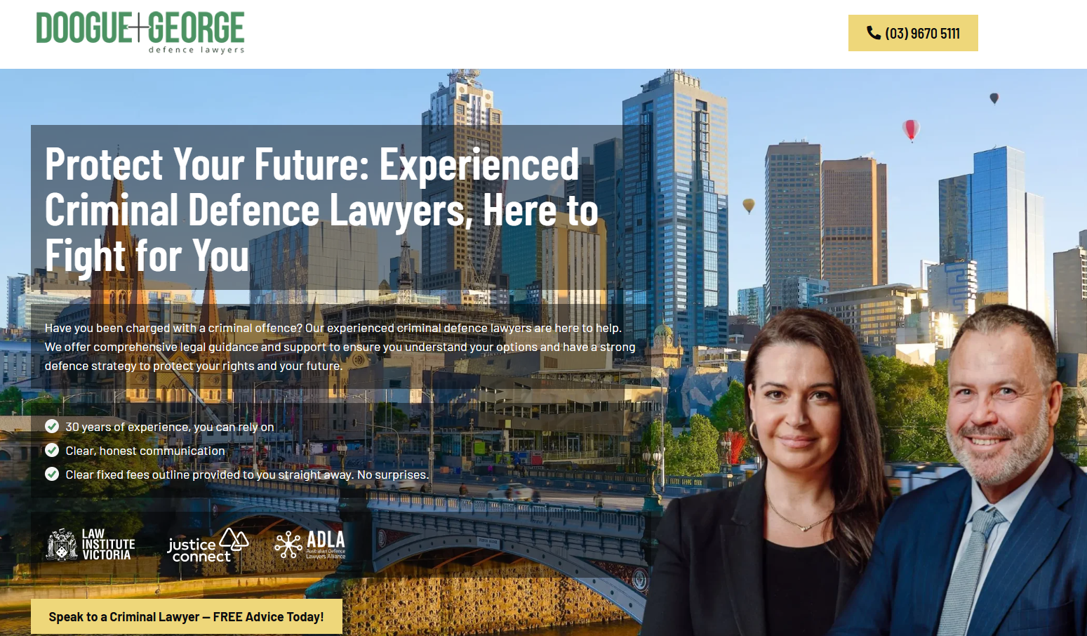 Doogue + George custom landing page