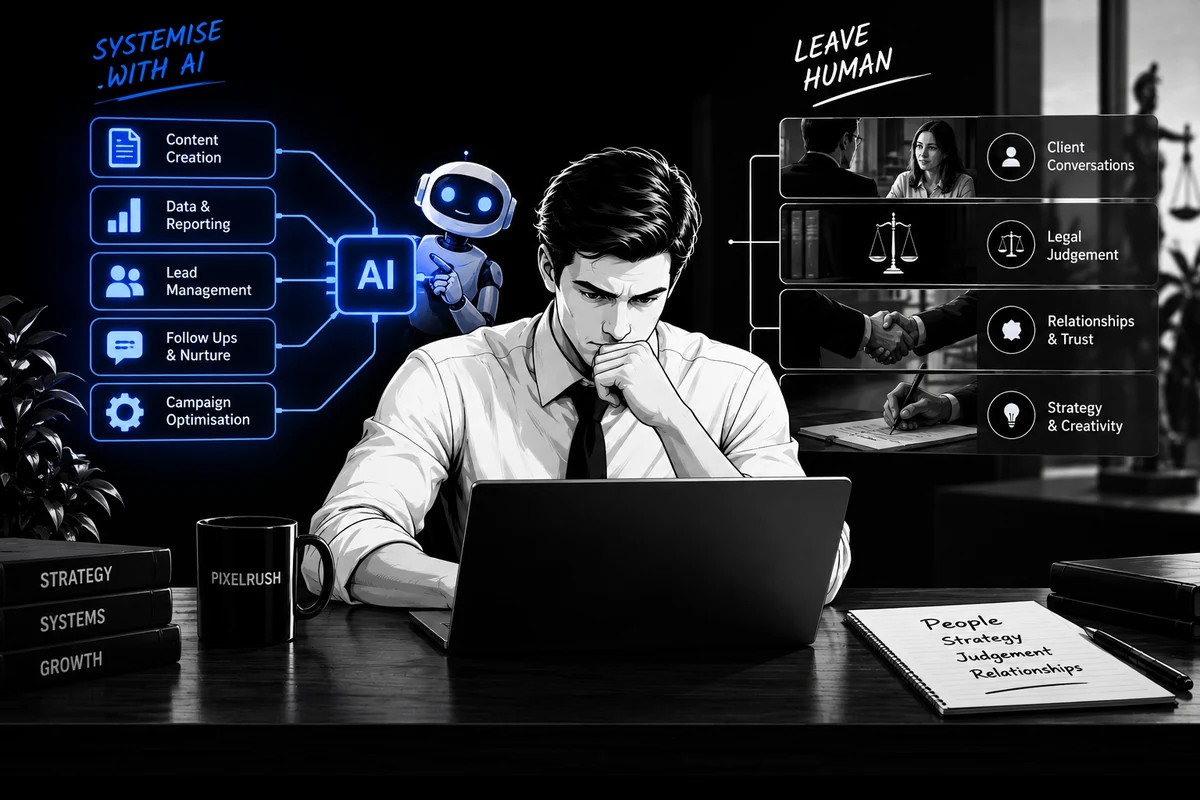 How Are Law Firms Using AI in Marketing? What to Systemise and What to Leave Alone