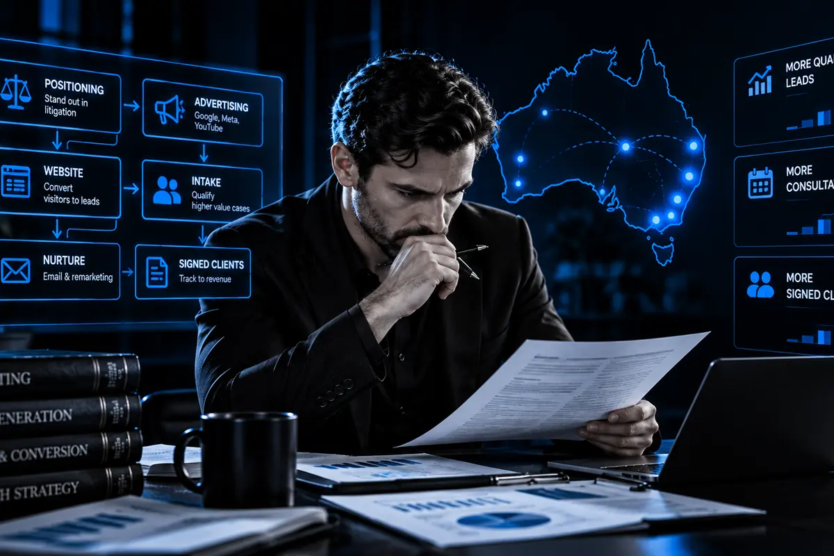How Do Litigation Law Firms Win Online in Australia? (The Benchmark Guide)