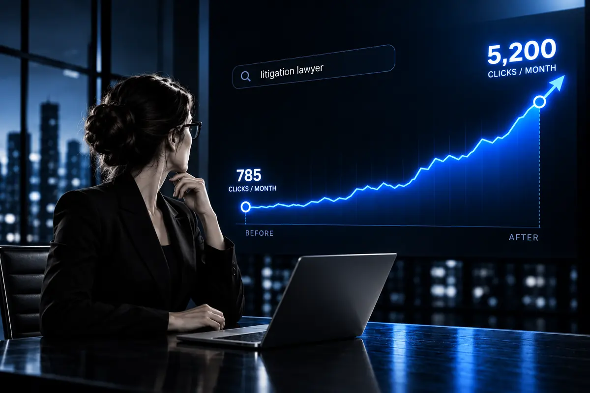SEO for Law Firms: 12 Strategies That Took a Litigation Firm From 785 to 5,200 Clicks a Month
