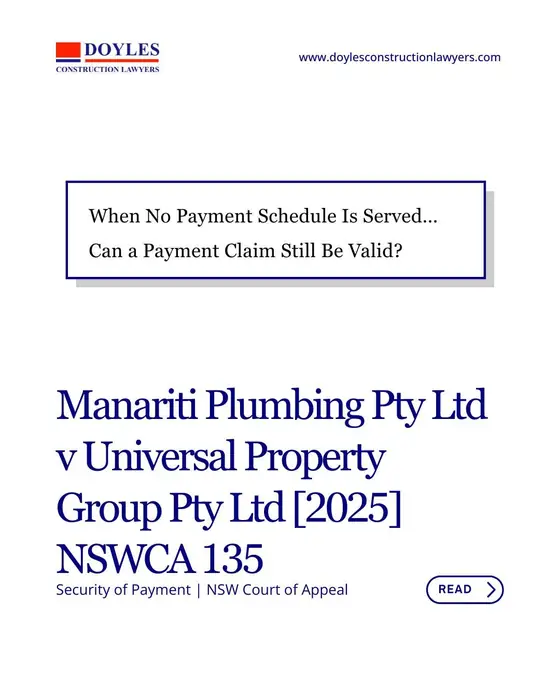 Doyles Construction Lawyers Meta ad for a litigation or dispute service, saved from the Ad Library