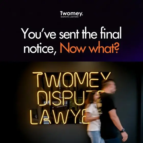 Twomey Dispute Lawyers Meta ad for a litigation or dispute service, saved from the Ad Library